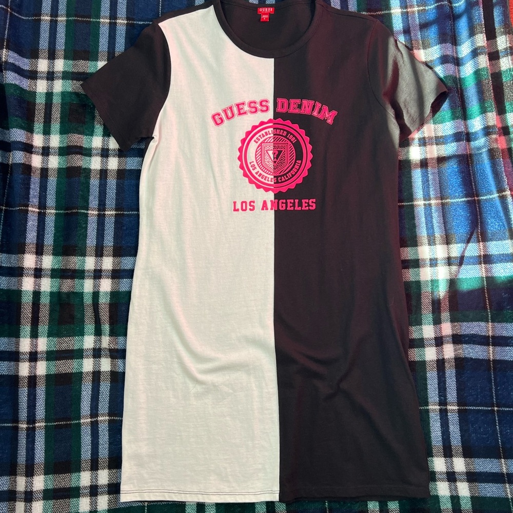 Guess Denim Two-Tone Black and White Dress